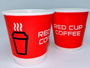 Red Cup Coffee Cup 8oz - Compostable - 25/sleeve - Image 3